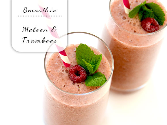 Smoothie met meloen & framboos