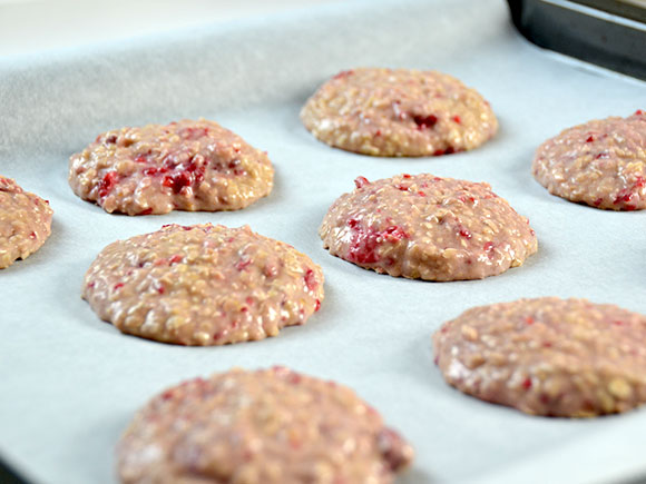 Havermout koekjes met frambozen