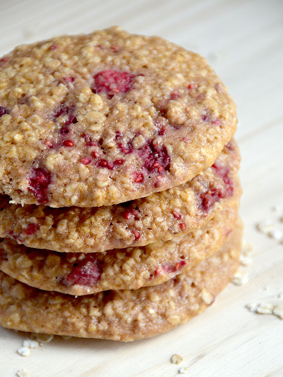 Havermout koekjes met frambozen