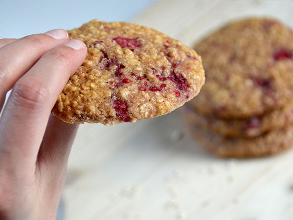 Havermout koekjes met frambozen