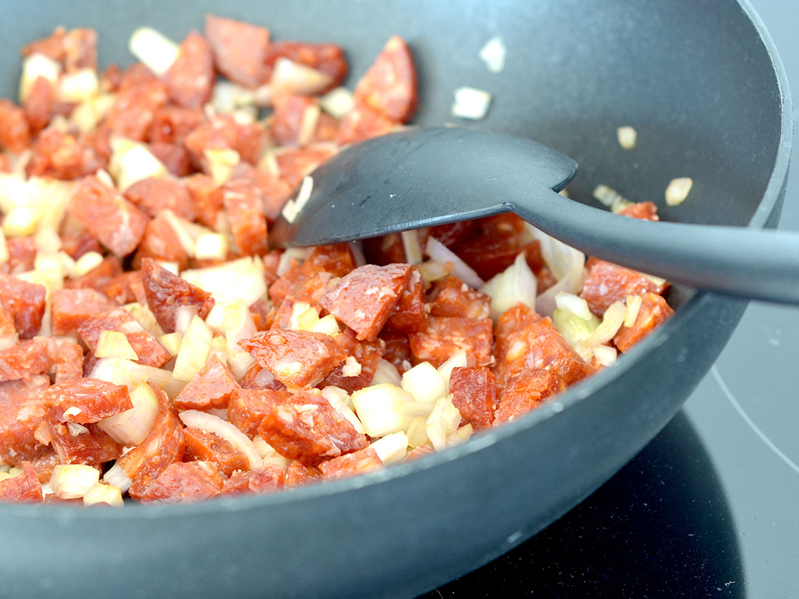 Mijn favoriete pastasaus met chorizo