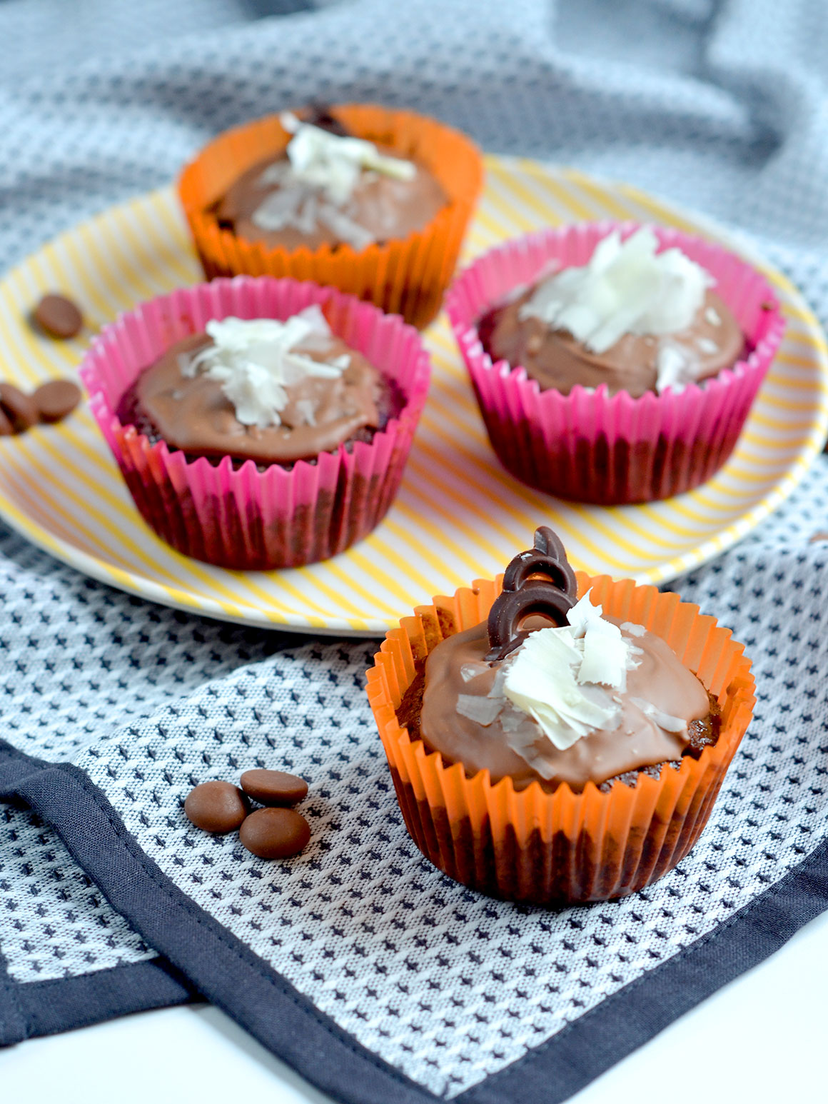 Chocoladecupcakes met karamel