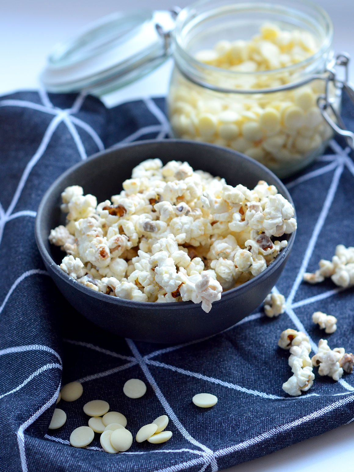 Popcorn met witte chocola