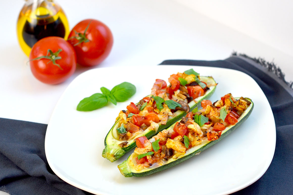 Vegetarische gevulde courgette