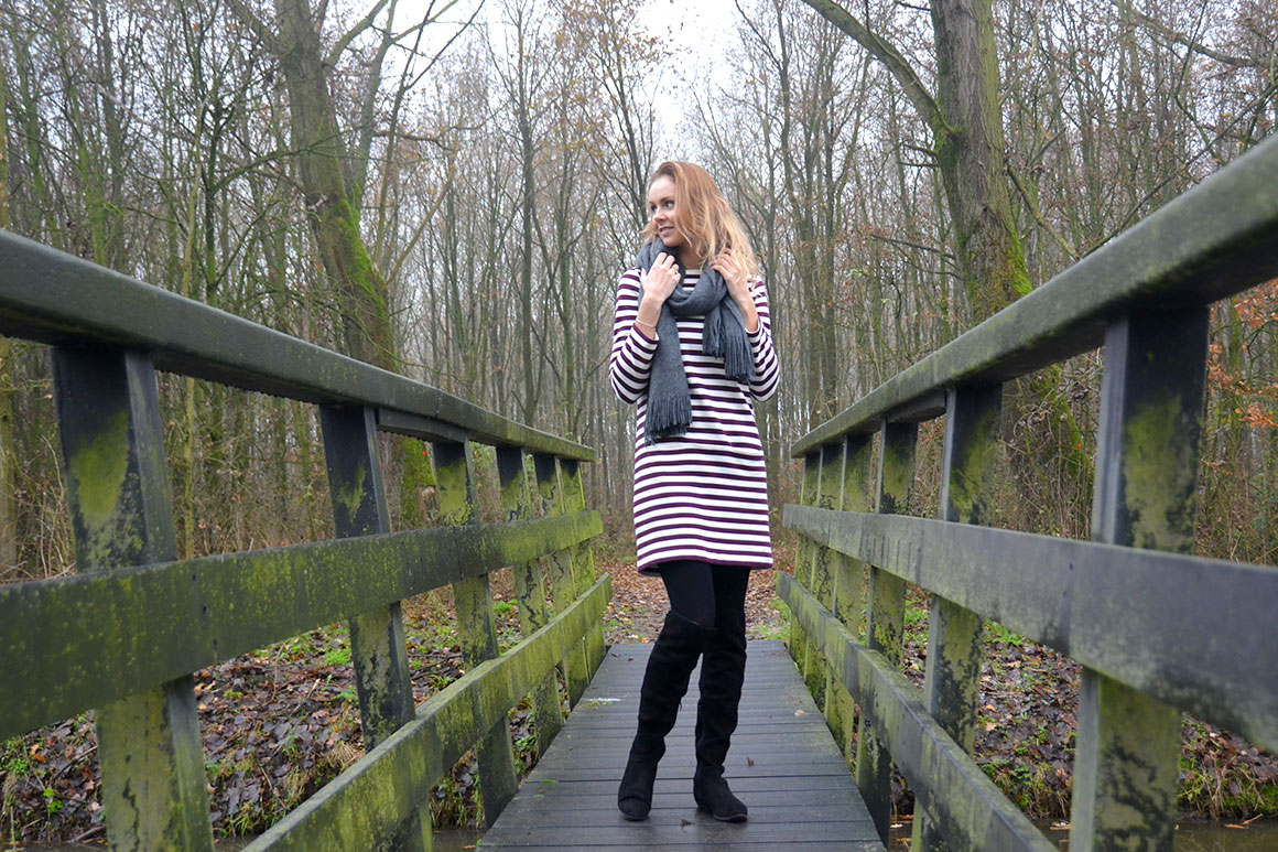 Outfit: Gestreepte jurk