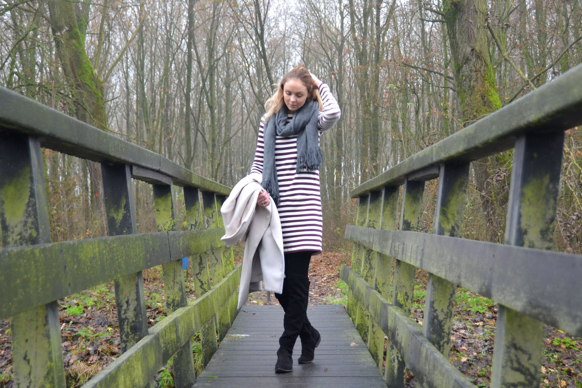 Outfit: Gestreepte jurk