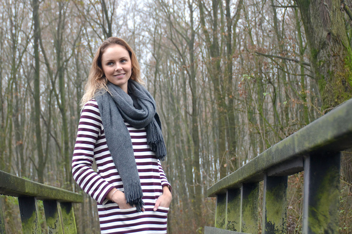 Outfit: Gestreepte jurk