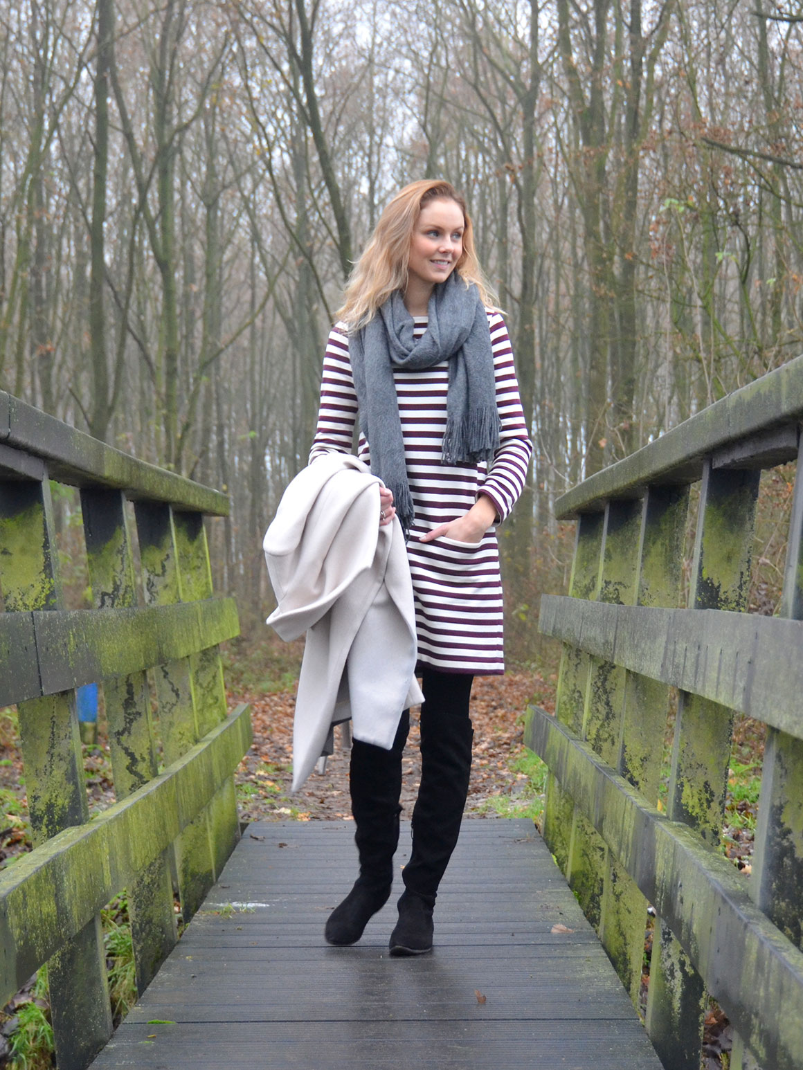 Outfit: Gestreepte jurk