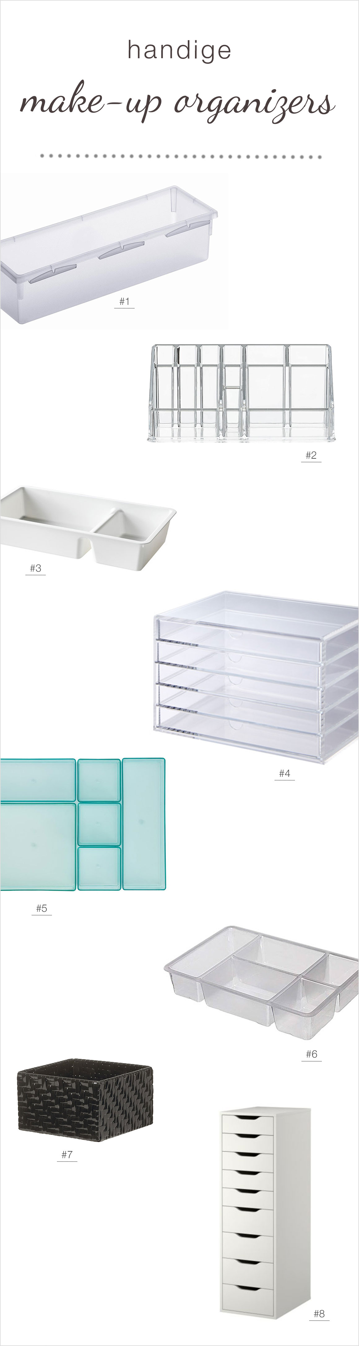 8x Handige make-up organizers