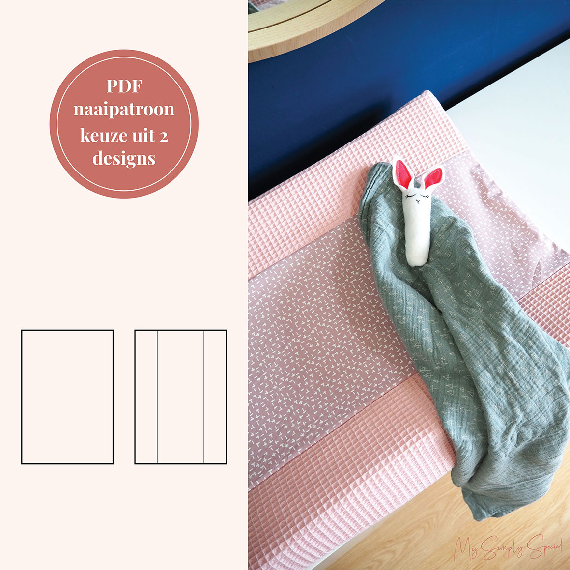 Grommen Mijlpaal rol Aankleedkussenhoes - 2 designs - PDF naaipatroon - My Simply Special
