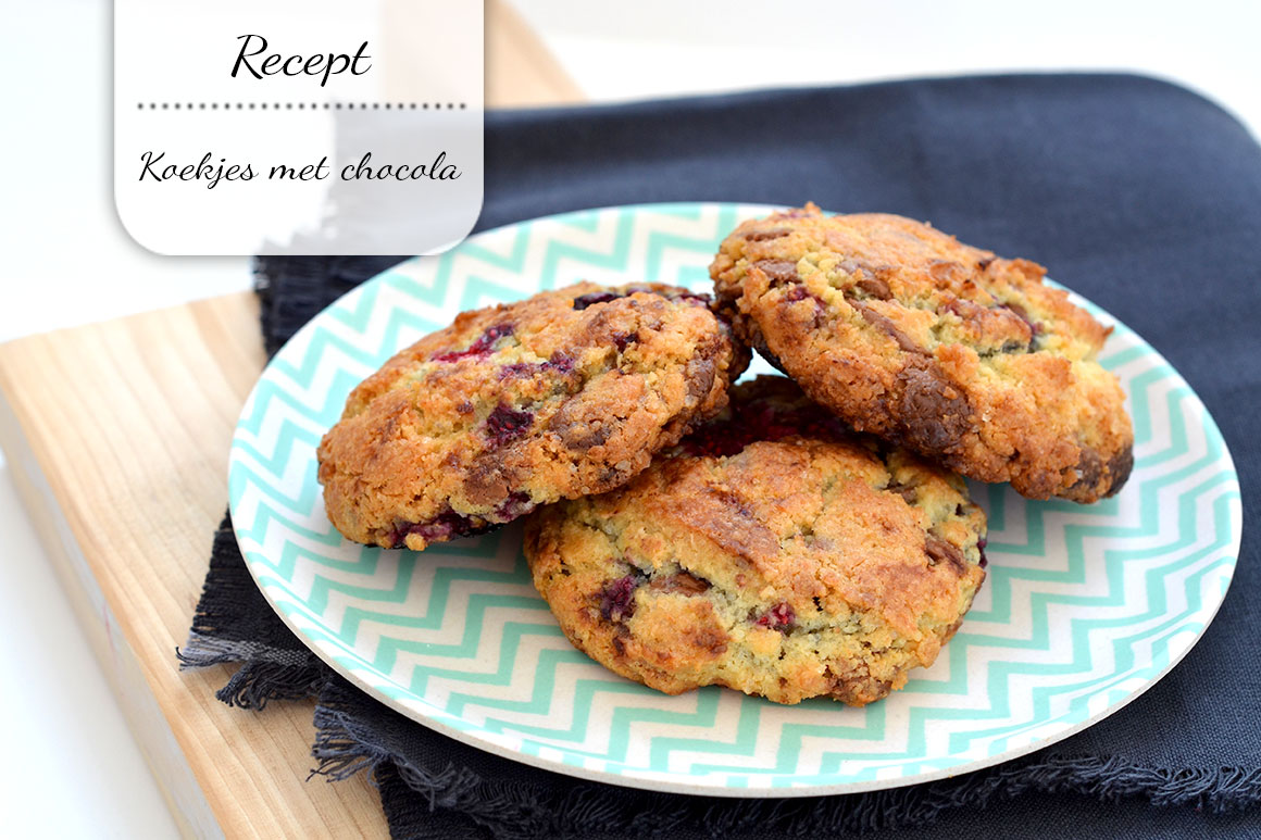 Koekjes met chocola en frambozen