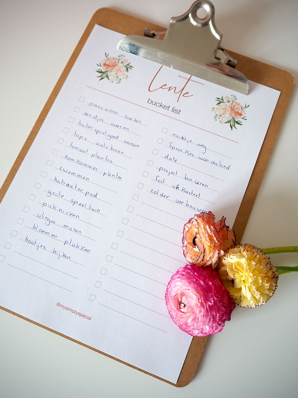 Onze lente bucket list (+ printable)