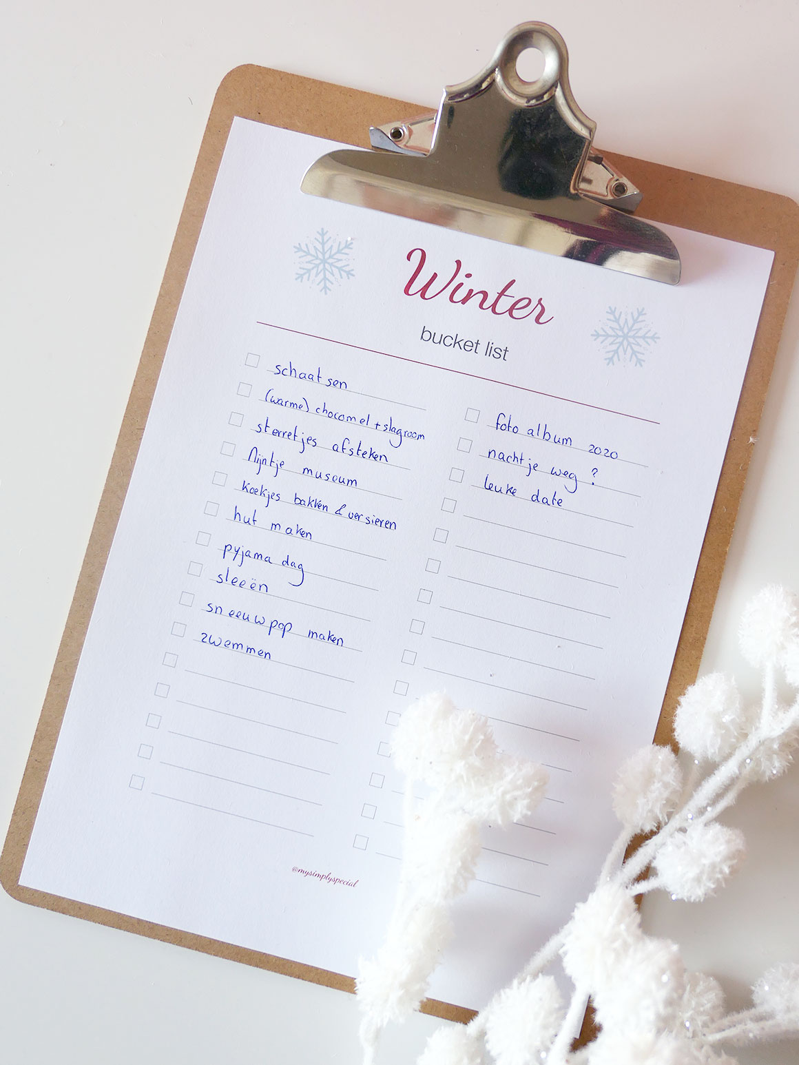 Onze winter bucket list (+ printable)